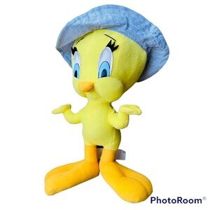 Tweety Bird Vintage 1998 Looney Tunes 11" Kids Toys Plush Soft Warner Bros Hat
